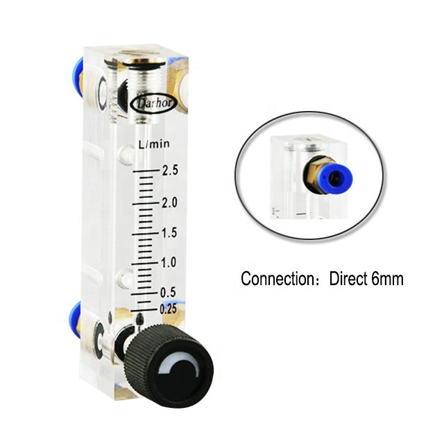 Darhor DFG-4T Co2 N2 Ar Panel Mount Water or air Flowmeter with Adjustable