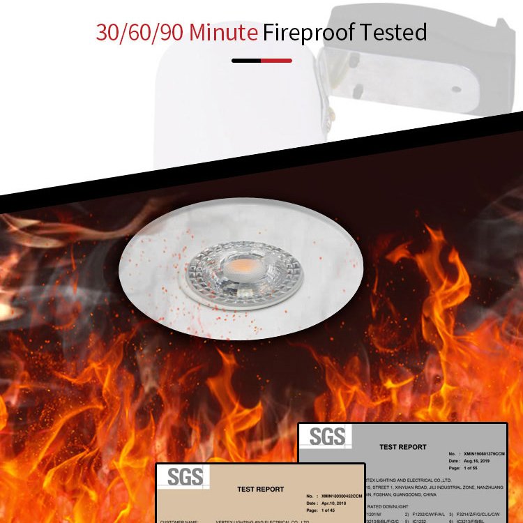 Free Air Flow Gu10 Fire Rated Downlight Hot Sell Indoor 3000K 5000K Fire Resistant Recessed Spotlight Fire Rated Downlight