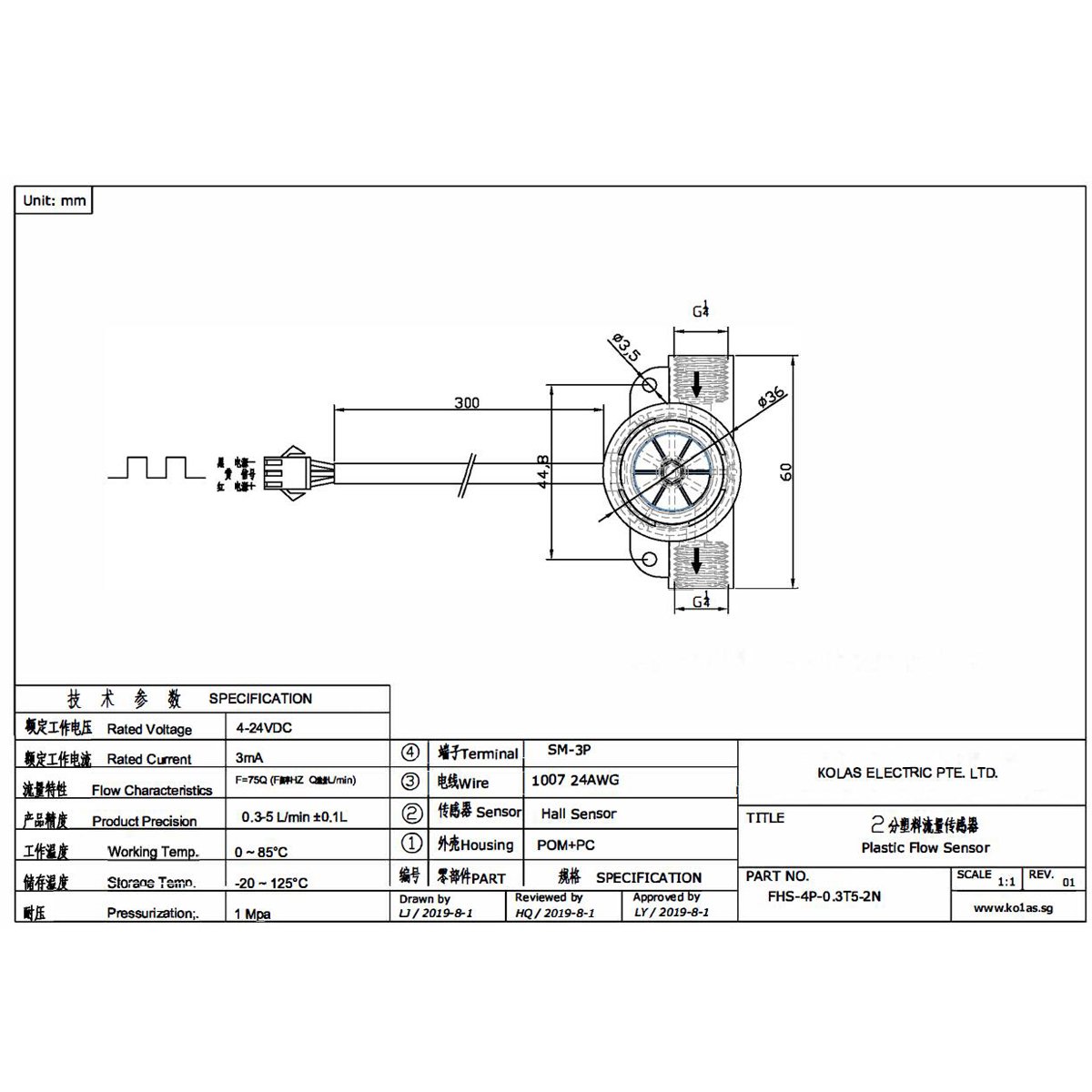 0.3~5LPM G1/4" Micro Inch POM PC Rotor Turbine DN8 Water Flow Meters Hall Effect Magnetic Water Flow Sensors