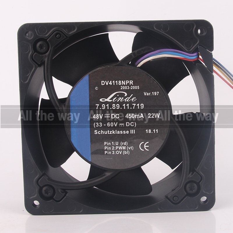Original German 12V 24V DC48V 450MA EC AC 22W 119X119X35MM 11935 7.91.89.11.719 Linde Forklift Accessories DV4118NPR Cooling Fan