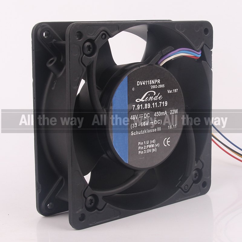 Original German 12V 24V DC48V 450MA EC AC 22W 119X119X35MM 11935 7.91.89.11.719 Linde Forklift Accessories DV4118NPR Cooling Fan