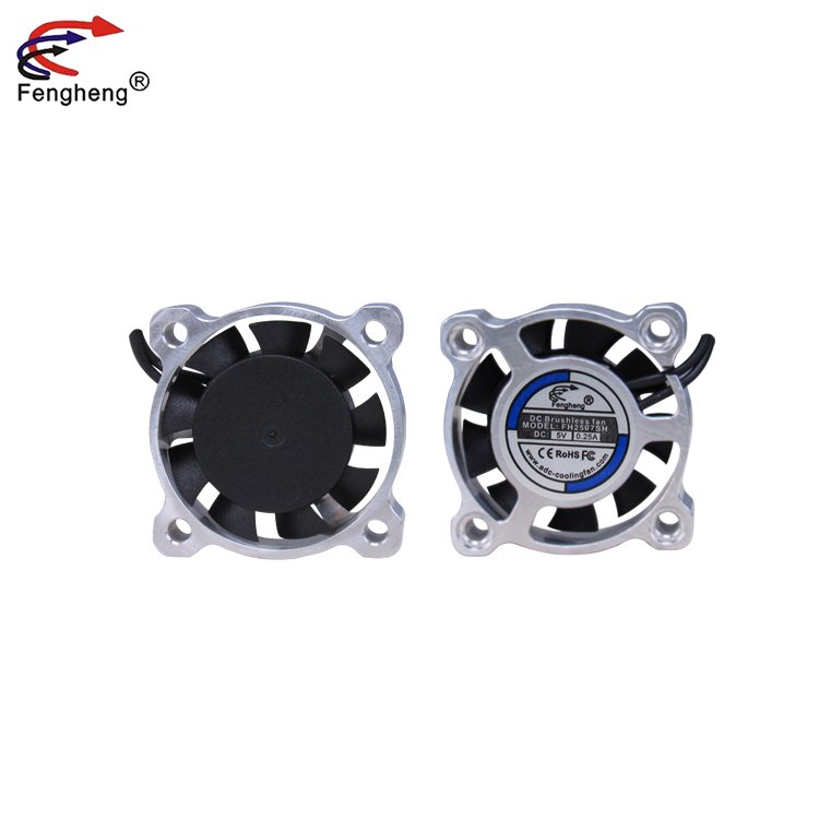 High-Speed Fan 25000Rpm 25*07mm Silver Aluminum Alloy Motor Cooling Fan for 1/8 1/10 1/12 RC Car