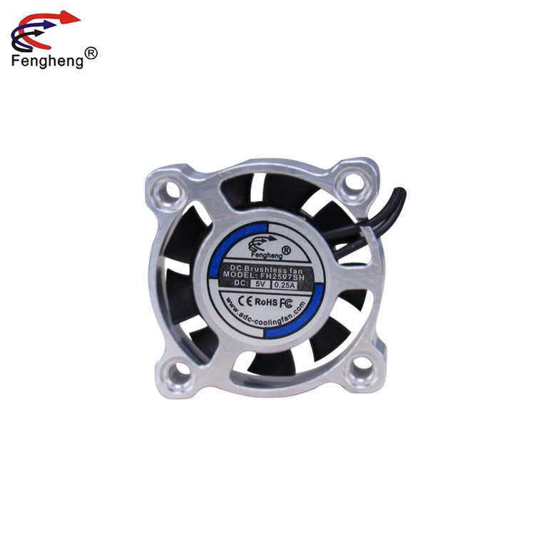 High-Speed Fan 25000Rpm 25*07mm Silver Aluminum Alloy Motor Cooling Fan for 1/8 1/10 1/12 RC Car
