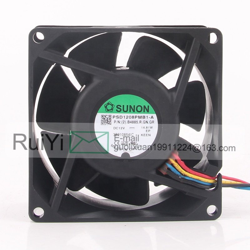 Original SUNON 24V 48V DC12V 14.81W EC AC 80X80X38MM 8CM8038 Large air Volume Dual Ball Bearing Server Psd1208pmb1-a Cooling Fan