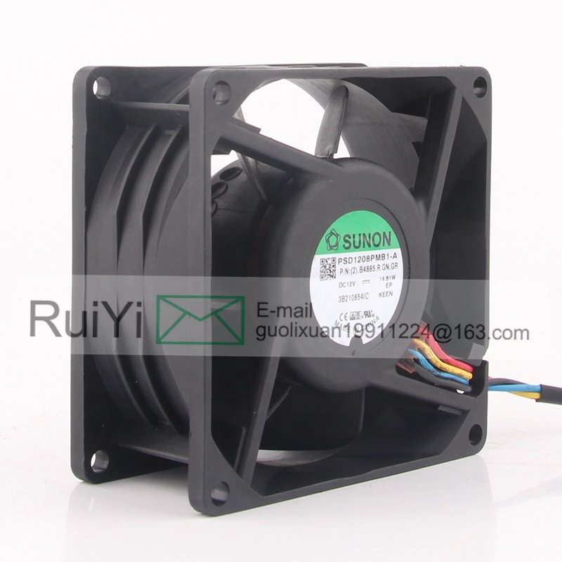 Original SUNON 24V 48V DC12V 14.81W EC AC 80X80X38MM 8CM8038 Large air Volume Dual Ball Bearing Server Psd1208pmb1-a Cooling Fan