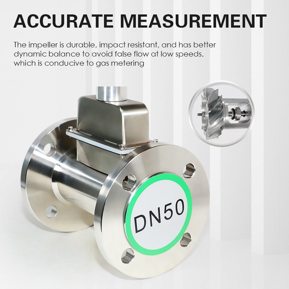 Stainless Steel Flanged Digital Diesel Fuel Oil Flow Meter Explosion Proof Gas Turbine Flow Meter for Gas Air Steam