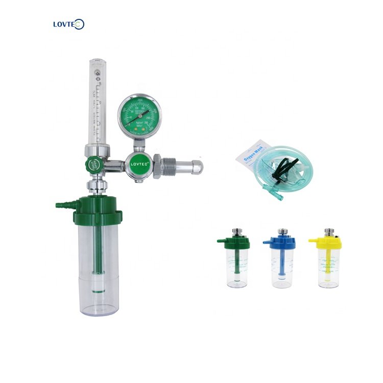 Airtech Manufacturer's Direct Wall Oxygen Flow Meter Oxygen Pressure Reducer Oxygen Inhaler Bullnose Male