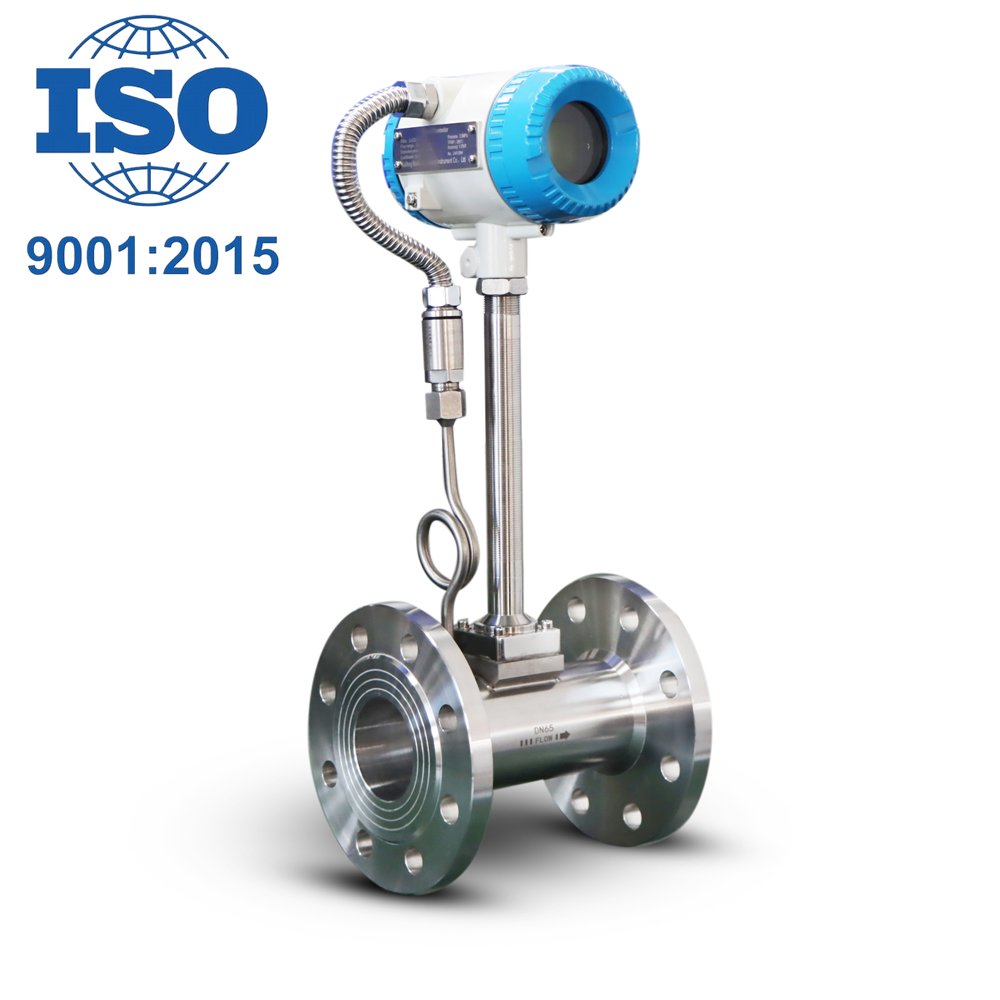 Flange Connection With Temperature & Pressure Data Fixing Gas Flowmeter Stainless Steel 304 Steam Flow Meter Vortex Flowmeter