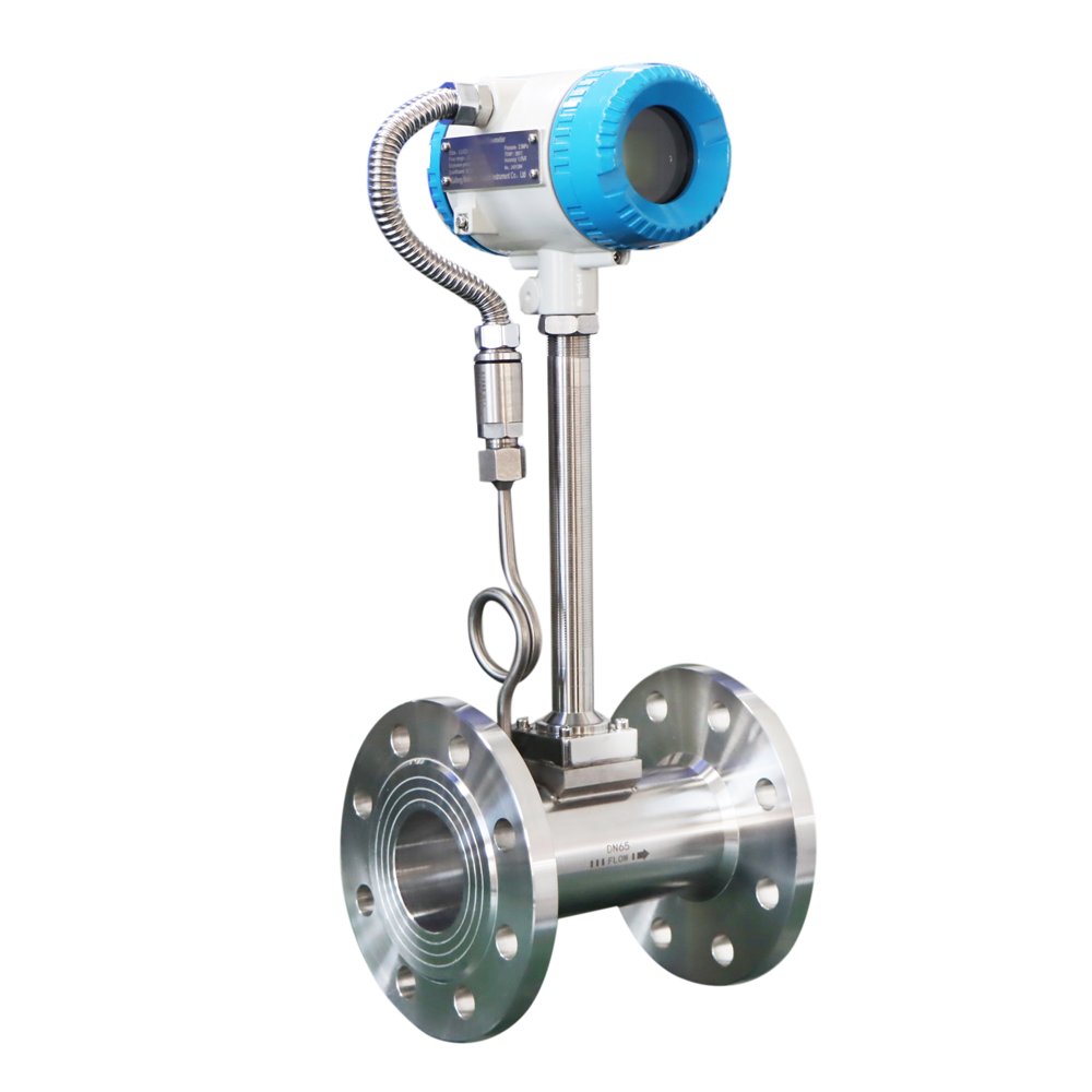 Flange Connection With Temperature & Pressure Data Fixing Gas Flowmeter Stainless Steel 304 Steam Flow Meter Vortex Flowmeter