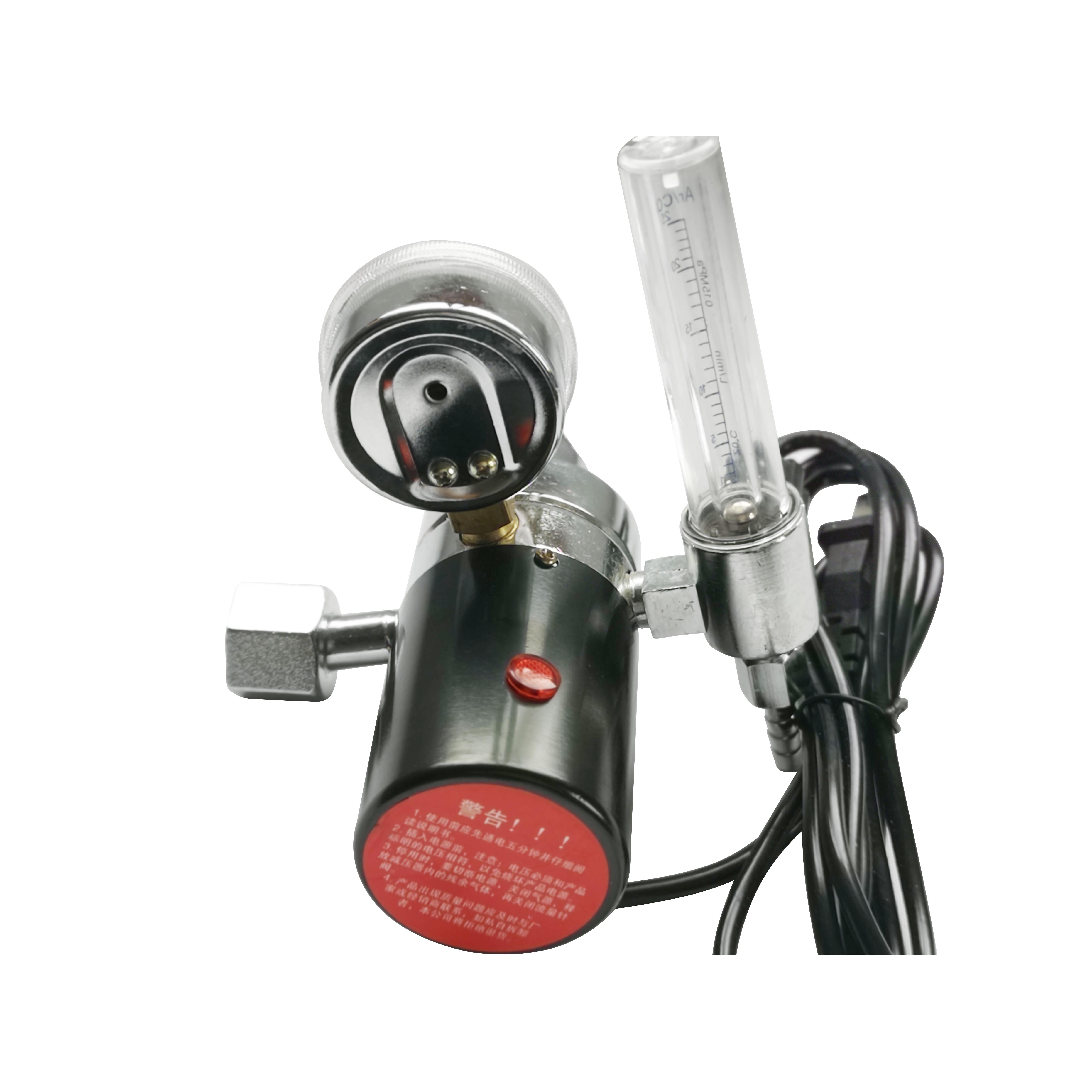 Ningbo Factory Adjustable CO2 Gas Regulator With Flow Meter With Pressure Safety Valve