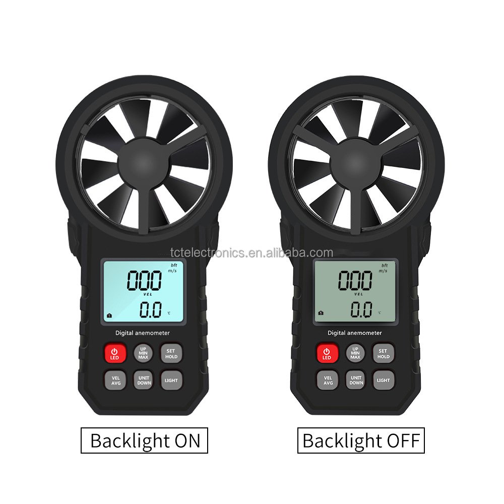 MS6252A Portable Digital Anemometer Handheld Wind Speed Air Flow Measuring Meter Backlight
