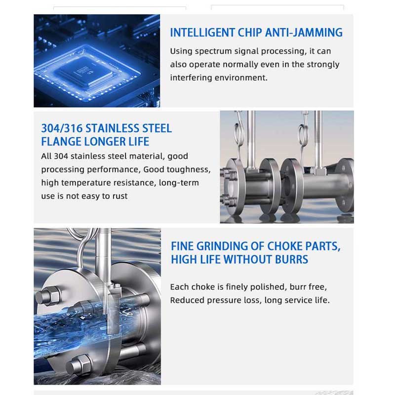 High Precision DN25 Flow Meter Steam Vortex Process Air Flow Meter Variable Area Flange Clamp Flow Meters