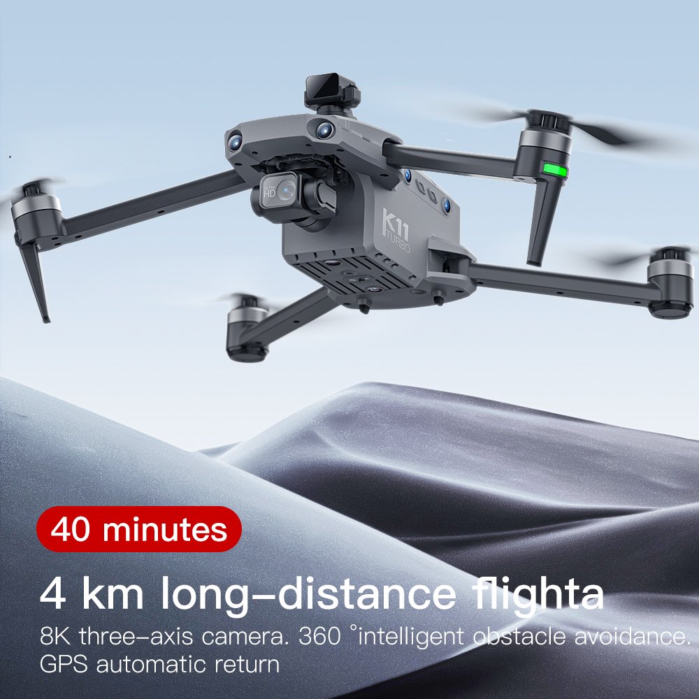 New in 2024 Unboxing Drone Gps K11 Turbo 4km Range Gps Drone Quadcopter Hovering Dronned Semi-Professionnel Metal Drones