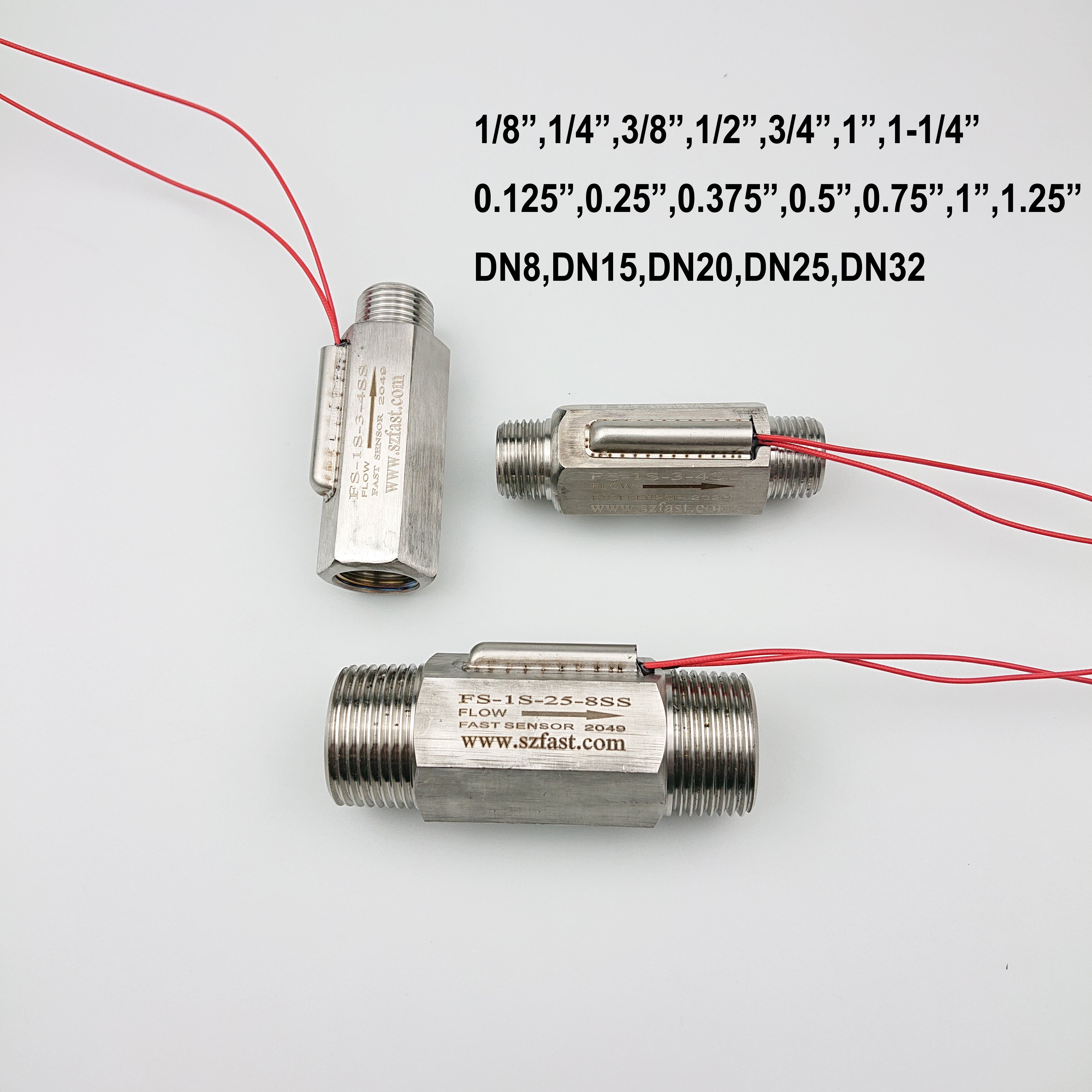 1/2" 3/4" 1 Inch Plastic Flow Switch Male Female Thread/DN15 DN20 Piston Paddle Water Flow Sensor Magnetic Reed 2 Wires Switches