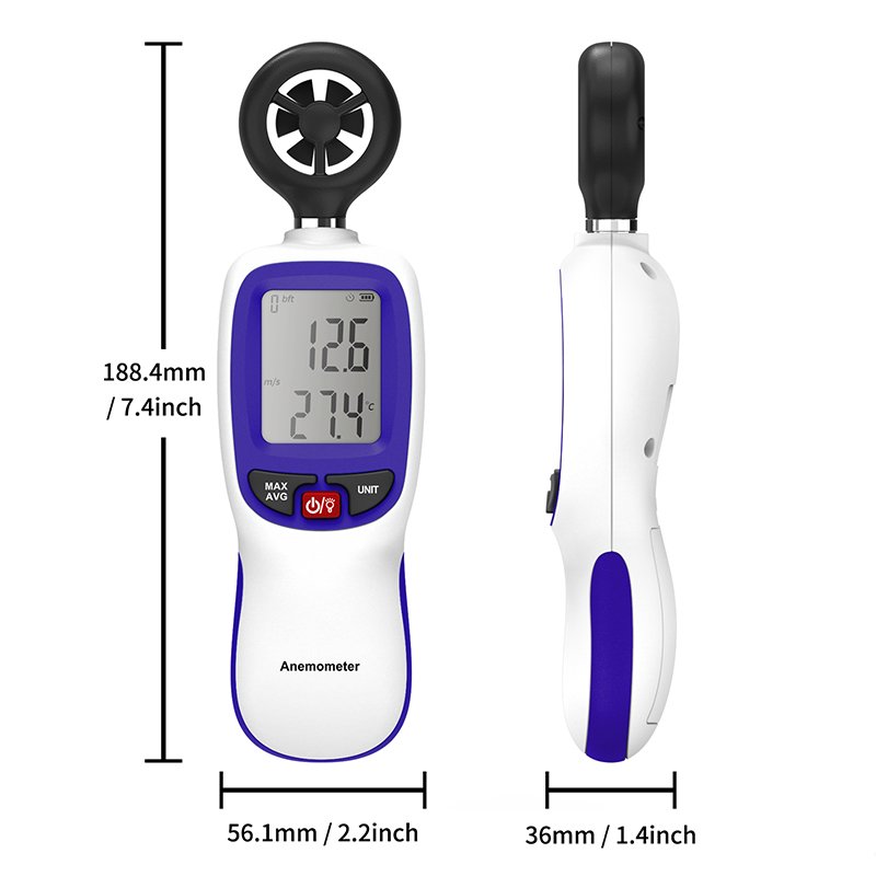 Digital Anemometer Wind Speed Meter Tester Air Velocity Airflow Temperature LCD Backlight Wind Speed Meter