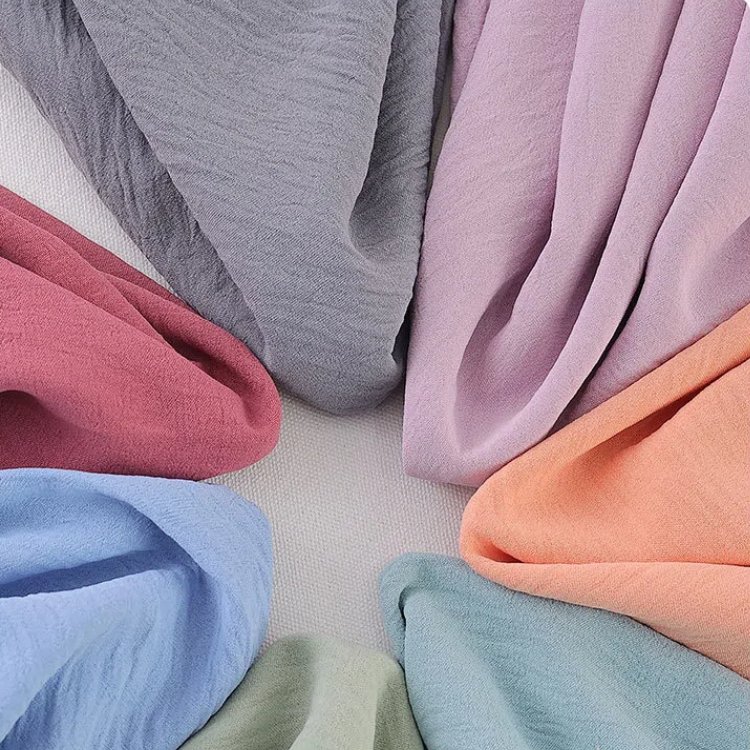 Hot Sale Fabric Women Muslim Hijab Abaya Fabric 100% Polyester Twill air Flow Crepe Fabric