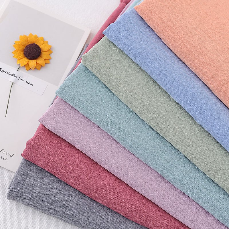 Hot Sale Fabric Women Muslim Hijab Abaya Fabric 100% Polyester Twill air Flow Crepe Fabric