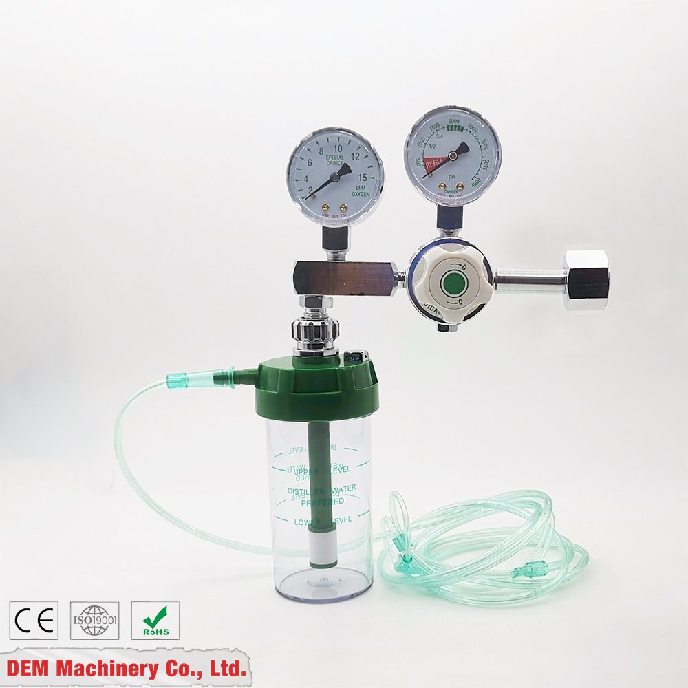 DEM SR0200M Medical Brass Body CGA540 Oxygen Cylinder Regulator with Flow Meter Gas Oxygen Regulator