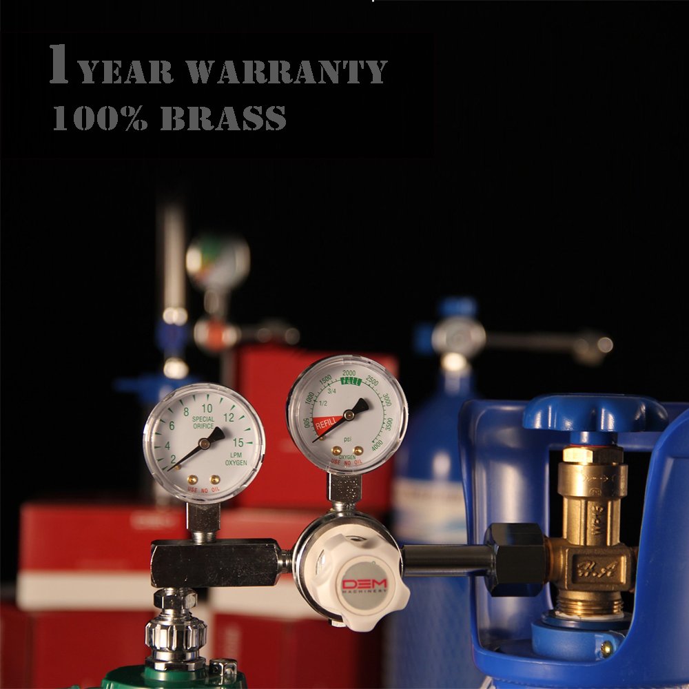 DEM SR0200M Medical Brass Body CGA540 Oxygen Cylinder Regulator with Flow Meter Gas Oxygen Regulator