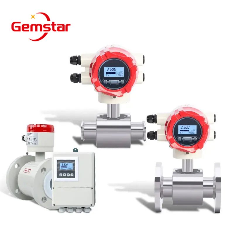 Manufacturers' Stainless Steel 316 Digital EMF Mag Meter Flowmeter Oil Air Fluid Sewage Seawater Milk Salt Solution Measurement