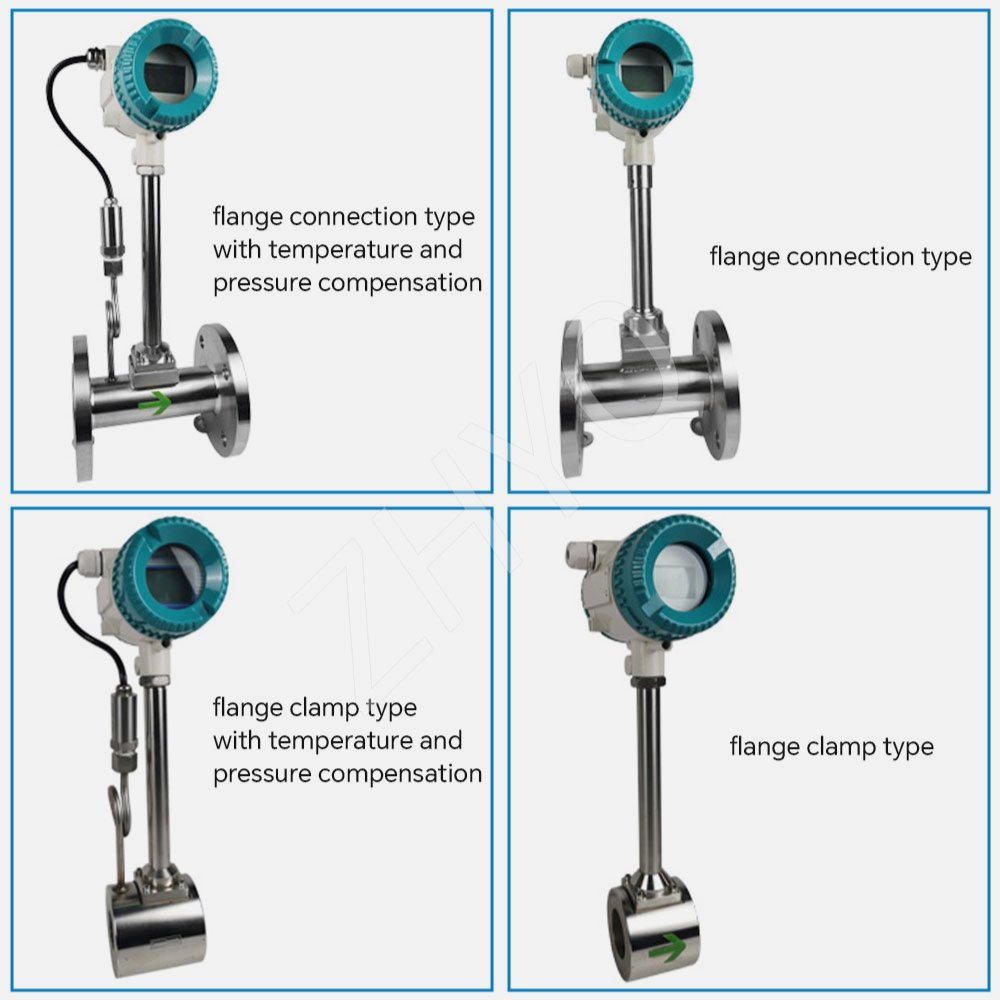 Precision Lpg Flow Meter Gas Air Vortex Street Flowmeter for Water Compressed Air High Temperature Steam