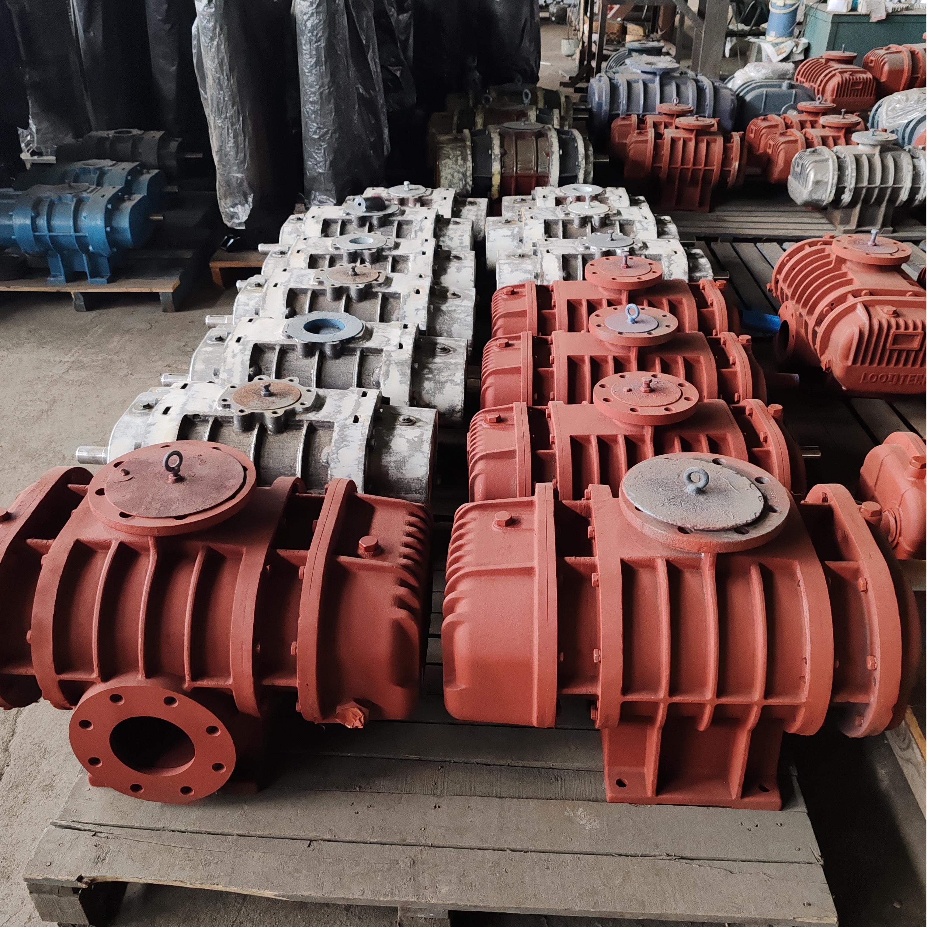Electric Roots Blower for Pond Fish Farm Big Three Lobe Iron & Cast Iron Air Flow Low Noise Exhaust Air Delivery