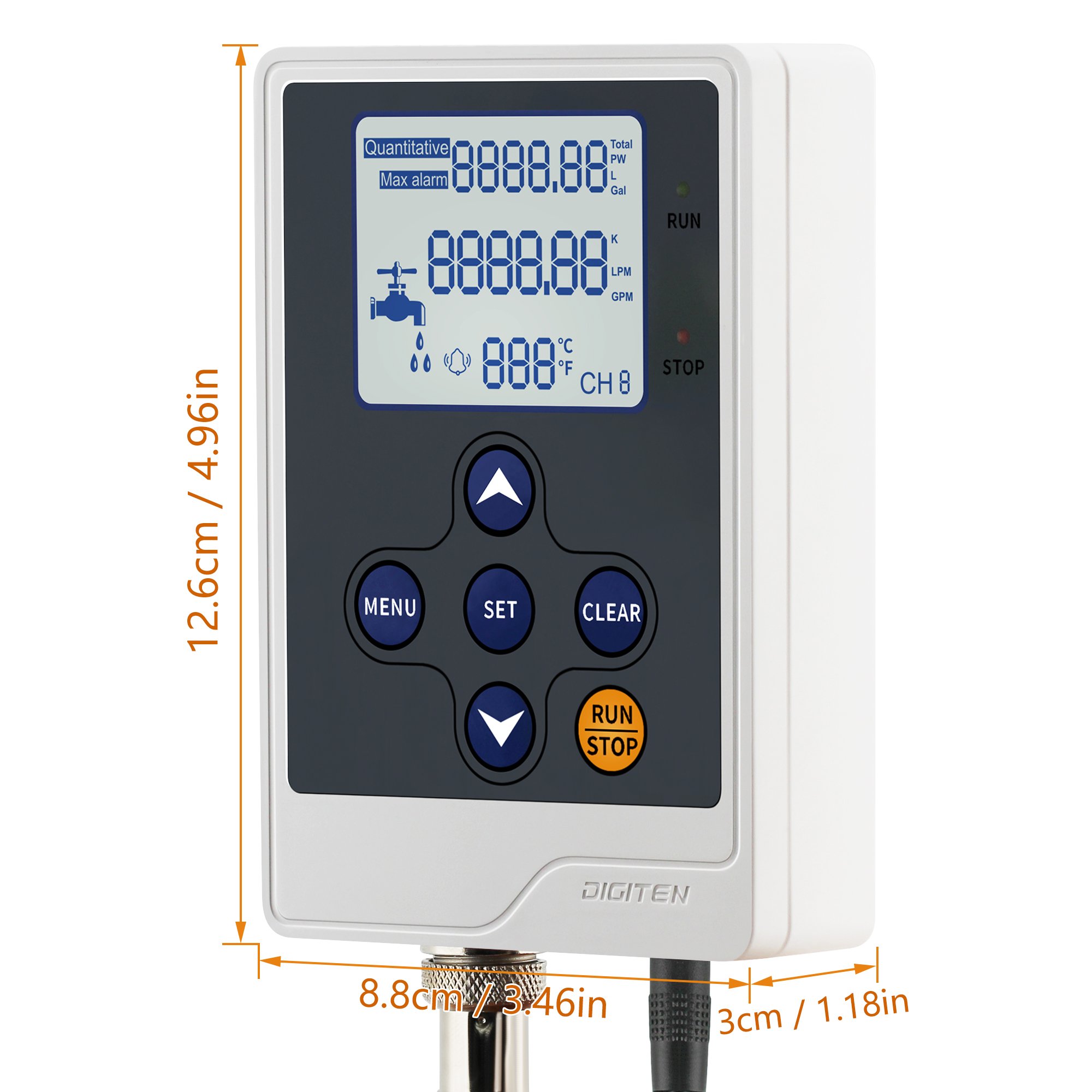 DFC15 Quantitative Controller With G1 Water Flow Hall Effect Sensor 1-60L/min Flowmeter Counter DC 12V Power Adapter