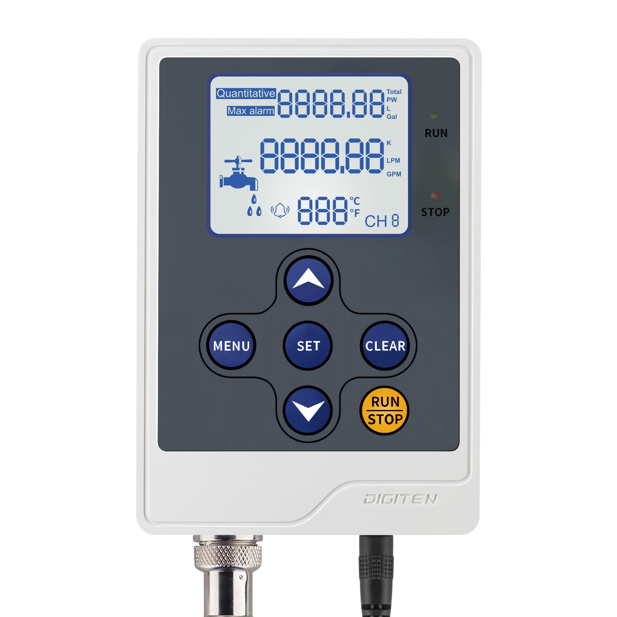 DFC15 Quantitative Controller With G1 Water Flow Hall Effect Sensor 1-60L/min Flowmeter Counter DC 12V Power Adapter