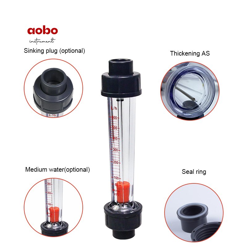 PVC Float Flowmeter Plastic Tube Rotor Flowmeter Water Pipe Type Flowmeter Accurate Liquid Flow Measurement Water Flow Sensor
