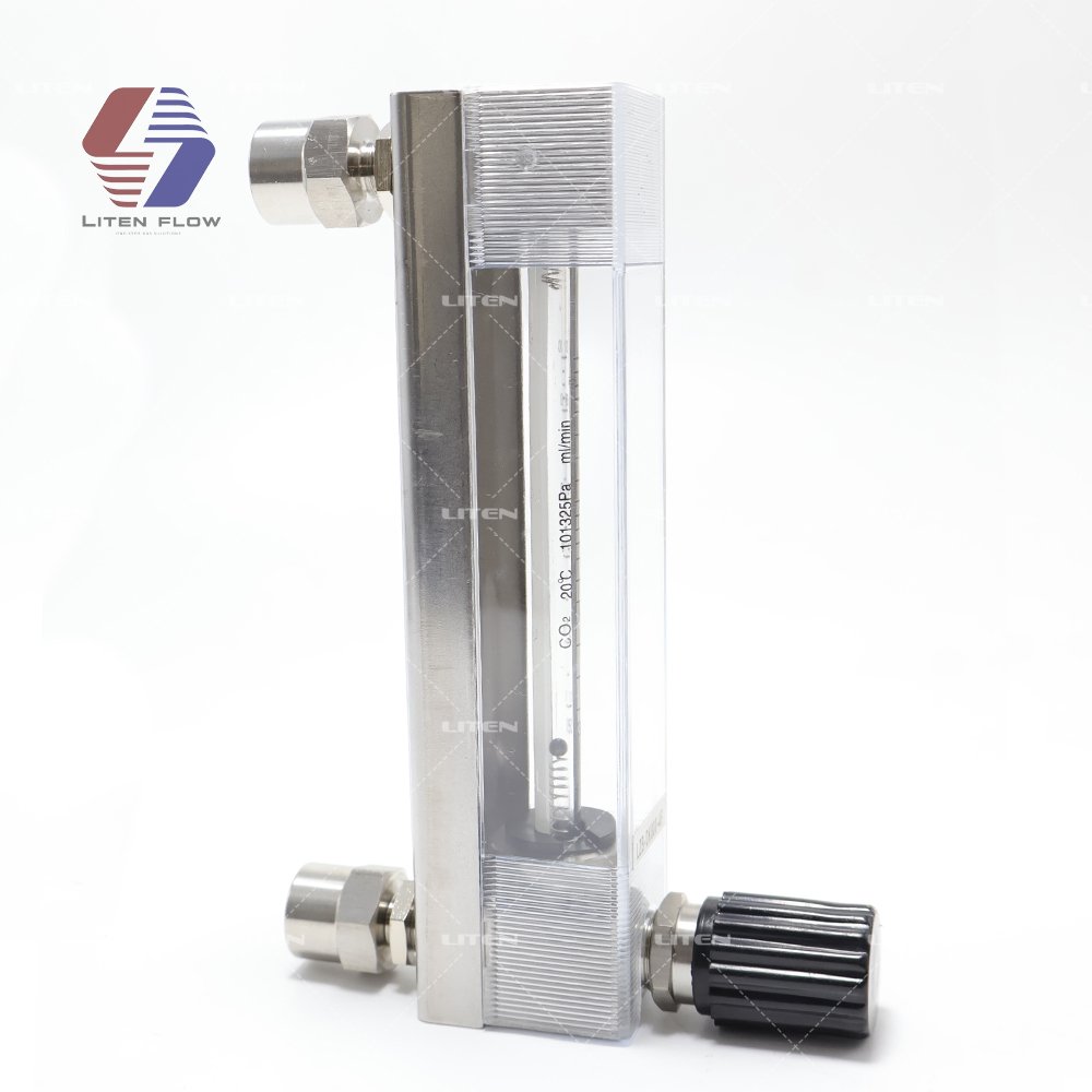 Low Flow Glass Tube Rotameter Flow Meter Precision Glass Tube Float Flow Meter 0.6ML/min to 40ML/min(Lqd2.5-25ml)