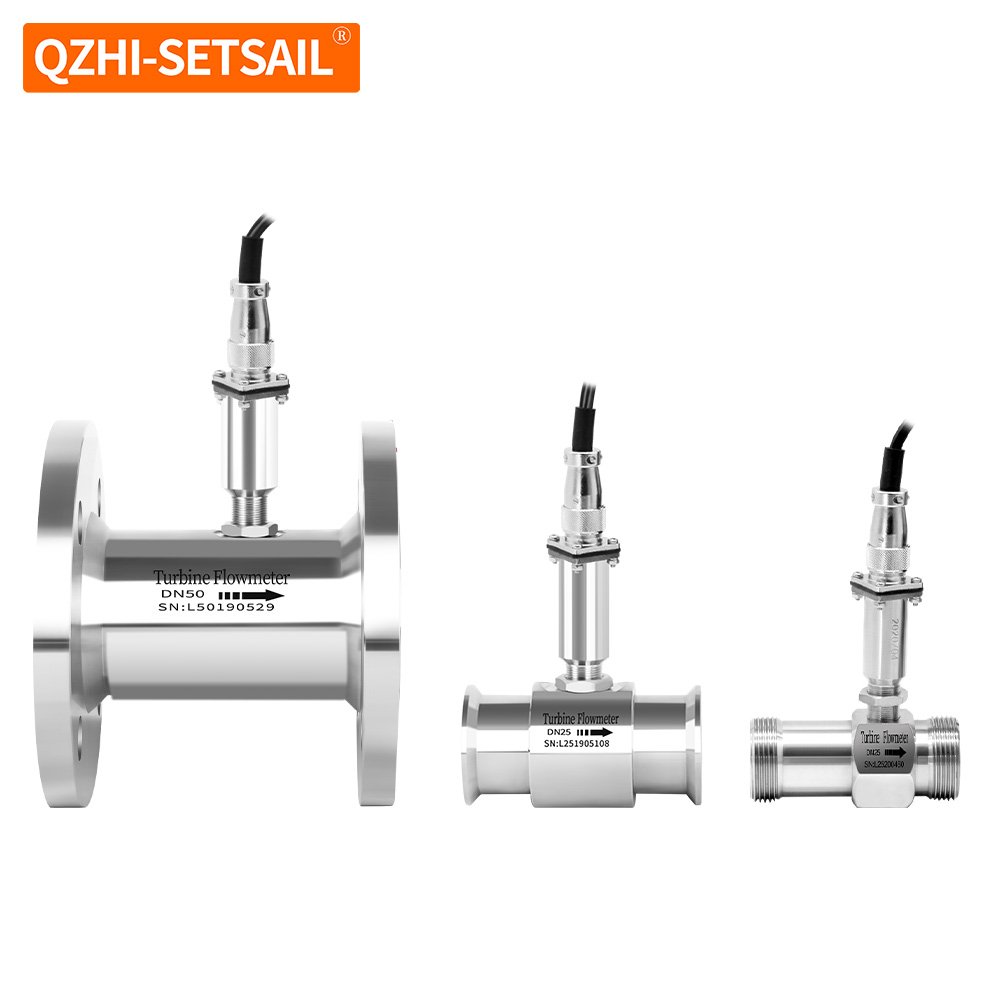 Liquor Essential Oil Fuel Oil Milk Flow Meter Digital Turbine Flowmeter 4-20mA Pulse ModbusRS485 Output Analog Flow Meters CE