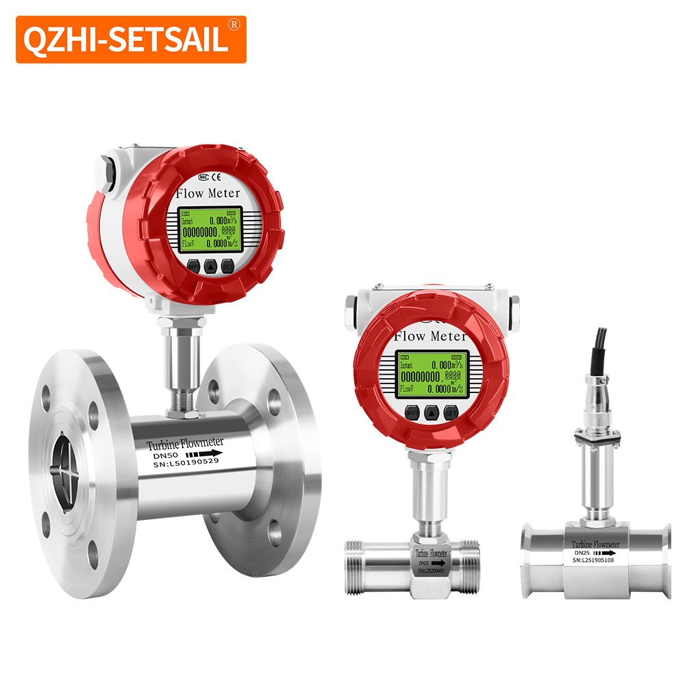 Sanitary Clamp Liquid Turbine Flow Meter High Quality Stainless Steel 304 316L Milk Beverage Beer Wort Battery Display Flowmeter