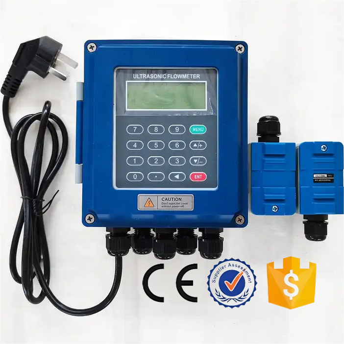 OEM Portable 4-20mA RS485 Clamp on Water Flowmeter Water Sea Water Sewage Alcohol Ultrasonic Flow Meter