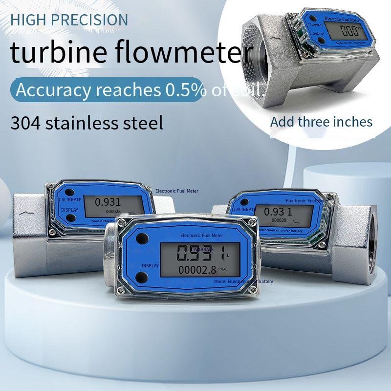 Customized Multiple Size High Precision Mini Turbine Flowmeter Electronic Digital Turbine Flow Meter for Oil or Water Flow Meter