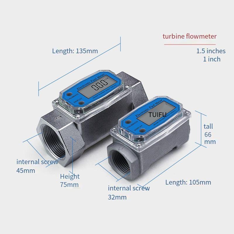 Customized Multiple Size High Precision Mini Turbine Flowmeter Electronic Digital Turbine Flow Meter for Oil or Water Flow Meter
