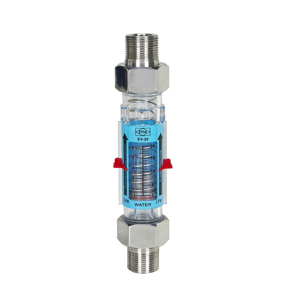 Stainless Steel D50.5mm Clamp on Connection Plastic Tube Rotameter Inline Vertical and Horizontal Float Flow Meter for Water