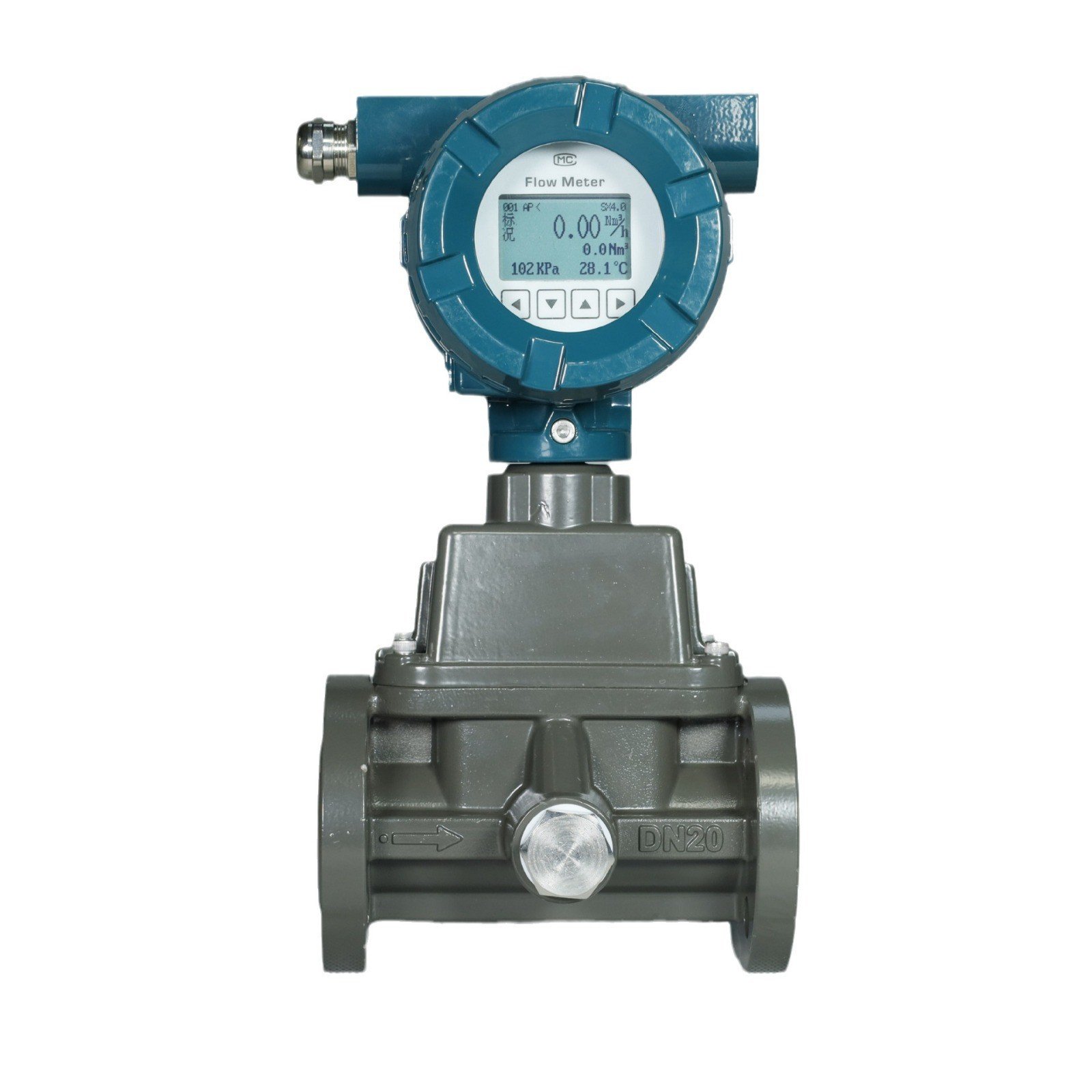 Precession vortex flow meter natrual gas flow meter with 4-20mA pulse output 24V power supply