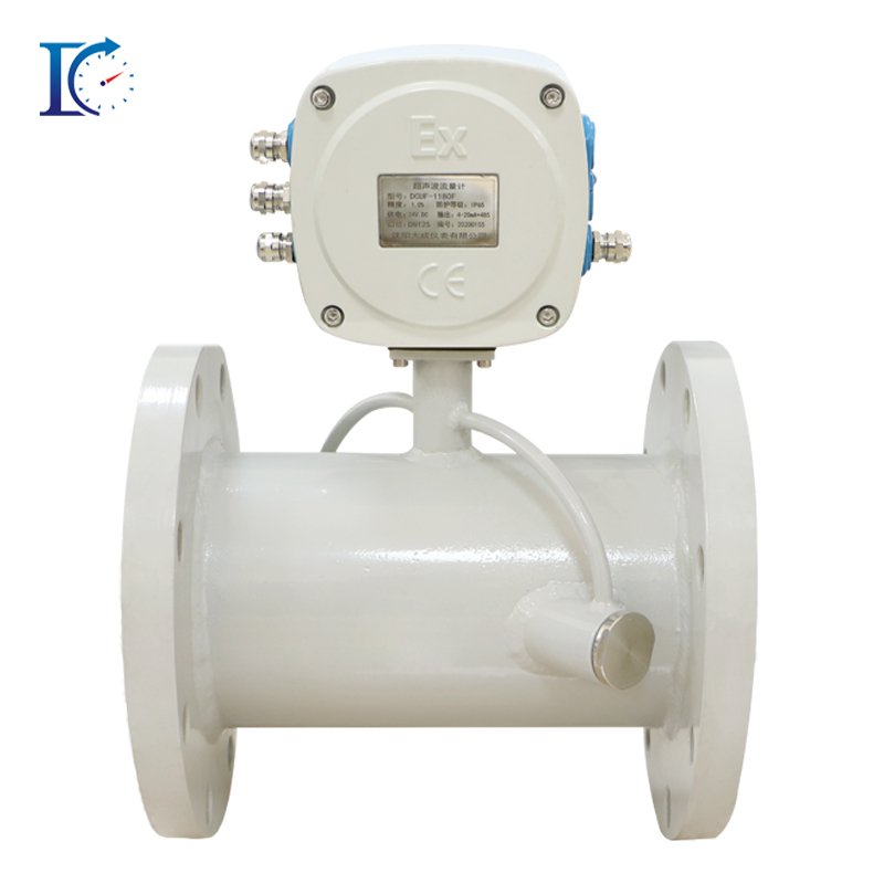 Inline Ultrasonic Flowmeter for Liquid Water 4-20 Ma Sensor Customizable OEM Gas and Air for Pipe Section
