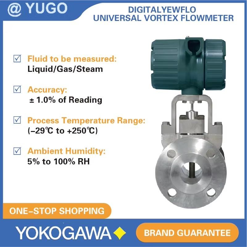 High precision Yokogawa DY025 vortex flowmeter for measuring liquid gases and vapors DN15