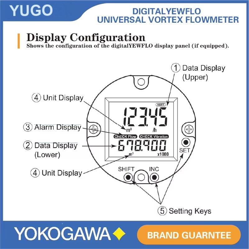 High precision Yokogawa DY025 vortex flowmeter for measuring liquid gases and vapors DN15
