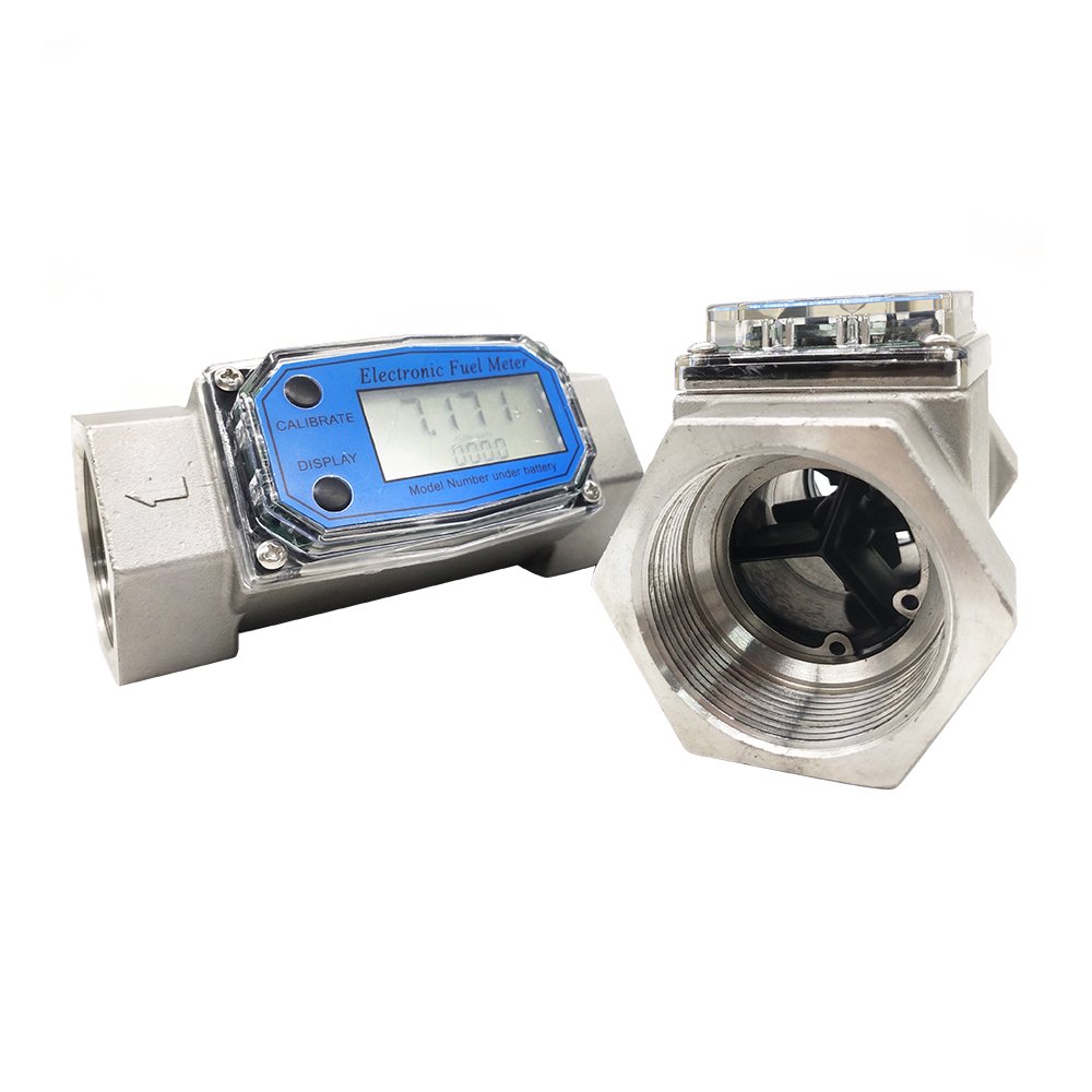 Electronic Aluminum Turbine Flowmeter Pulse Digital Diesel Fuel Flow Meter with LCD Display