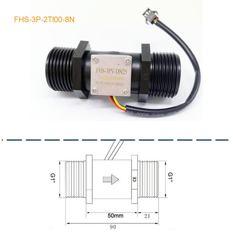 G1 Inch POM Rotor Turbine Hall Effect Magnetic Water Flow Meters 2~100LPM DN25 Water Gas Oil Air Measurement OEM Customizable