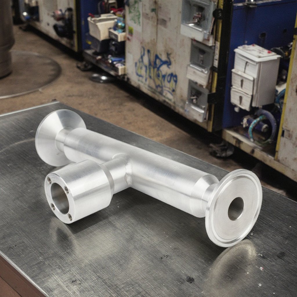 CNC Machined Stainless Steel Thermal Gas Mass Flowmeter Chuck Connection Housing Drilling Micro Machining Broaching