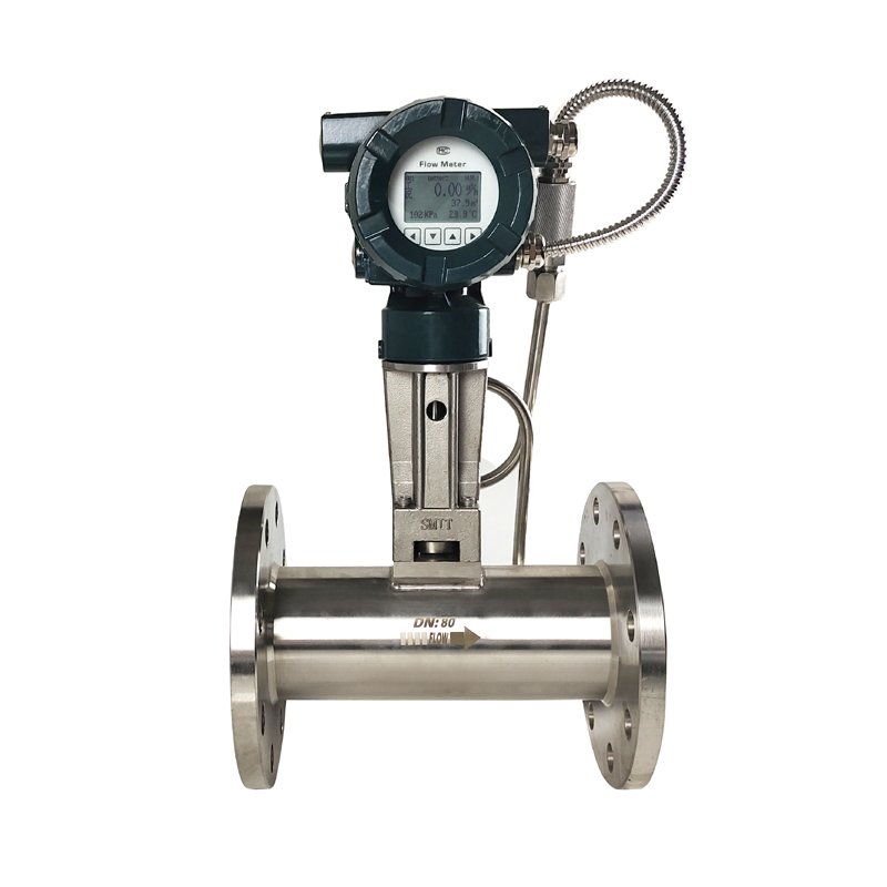 Flange Type vortex Flow Meter with temperature and pressure compensation Gas and Steam withRS485 4-20mA Output 24VDC