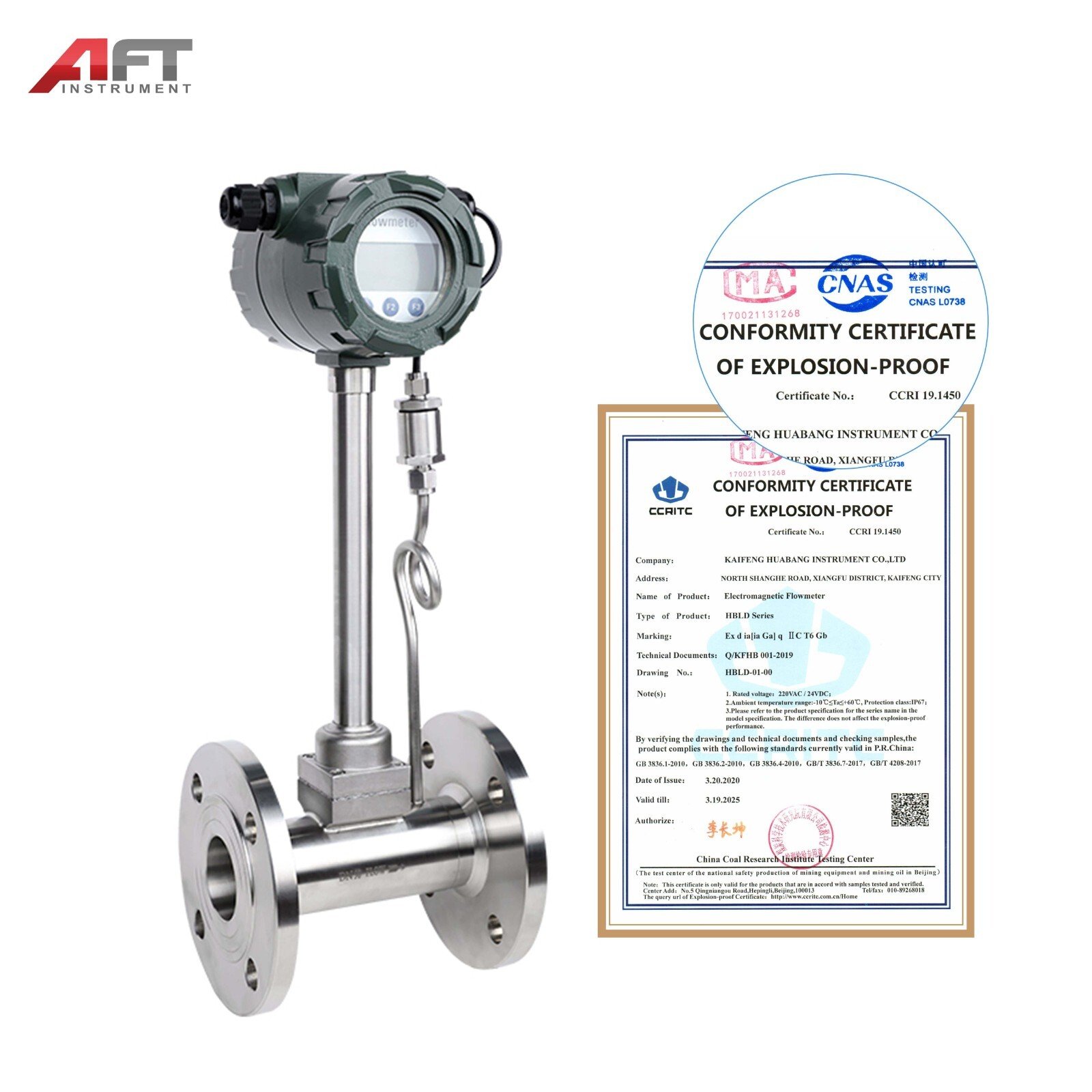 Steam Compressed air Flow Meter Biogas vortex Flowmeter