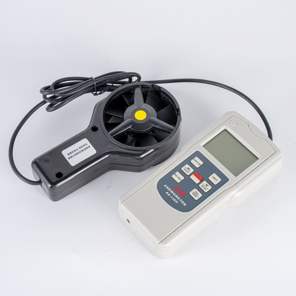Digital Wind Speed Measurement Temperature Tester AA-136V Handheld Anemometer Lcd Display Air Flow Speed Wind Meter