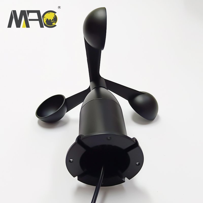 Weather Station Wind Monitor Anemometer 3 Cup Rotating Vane Industrial Wind Speed Measurement Meter Indicator Sensor