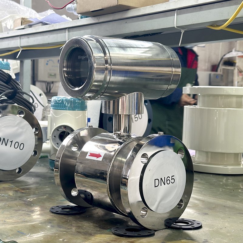 SS304 Material Anti Corrosion Resistance Chemical Liquid Electromagnetic Flow Meter