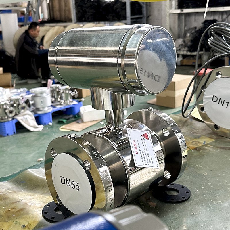 SS304 Material Anti Corrosion Resistance Chemical Liquid Electromagnetic Flow Meter
