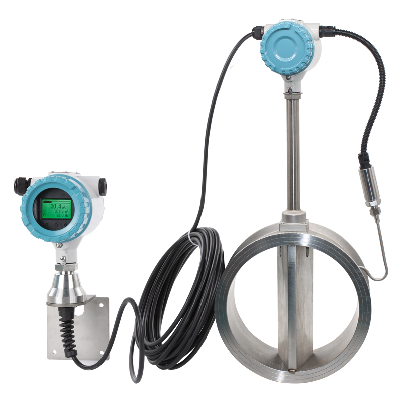 2 Inch RS485 Modbus Gas Mass vortex Flow Meter with T&P Compensation for Hot Steam Measuring Flowmeter air vortex Flow Meter
